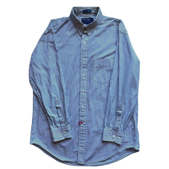Bowen & Wright Striped Button Down Shirt Large Western Vintage Cotton 16½-34/35‎ - Picture 1 of 11